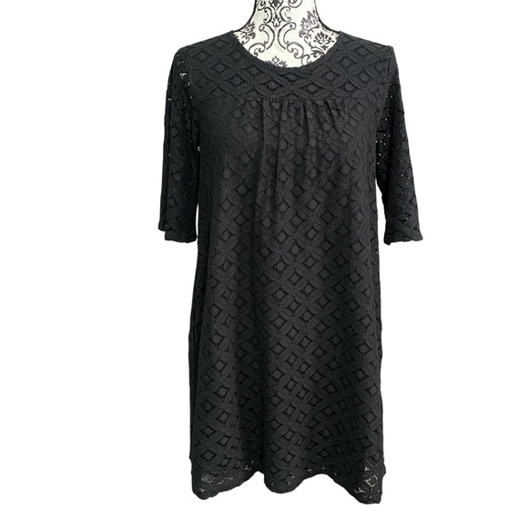 Ella Moss Charcoal Black Lace Women’s Shift Dress Sz-Large - Picture 1 of 6